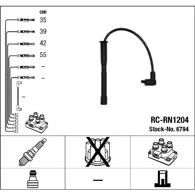 Faisceau D'allumage Ngk Rc-rn1204