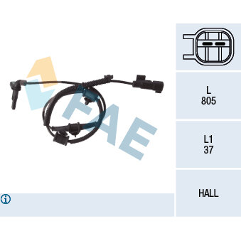 Capteur De Vitesse De Roue Abs Fae 78148f