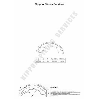 Jeu De 4 Mâchoires De Frein Nps H350a16