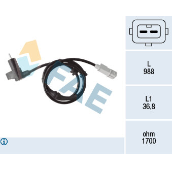 Capteur De Vitesse De Roue Abs Fae 78373