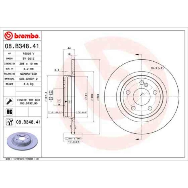 2 Disques De Frein Brembo Vernis Uv 08.b348.41