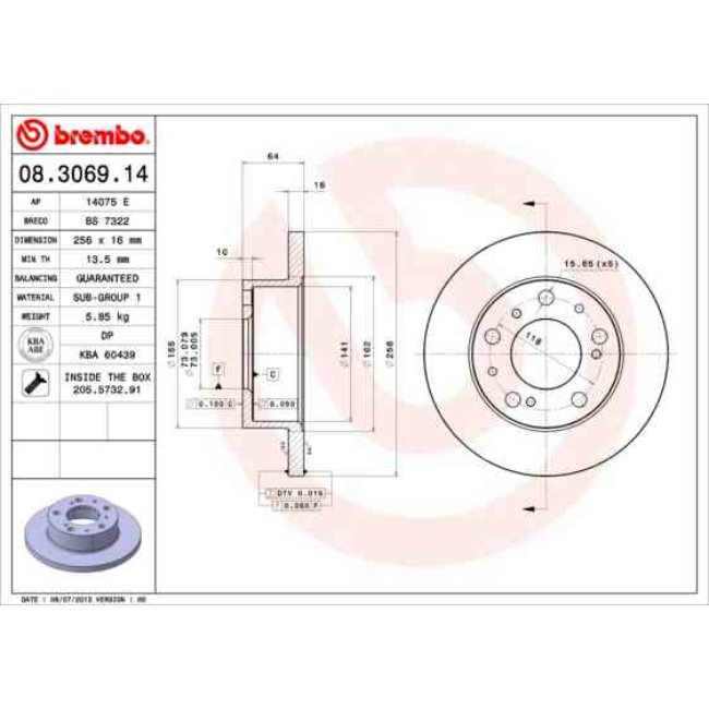2 Disques De Frein Brembo 08.3069.14