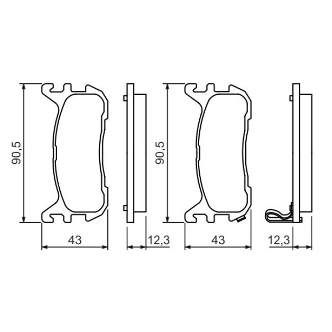 4 Plaquettes De Frein Bosch 0986494482