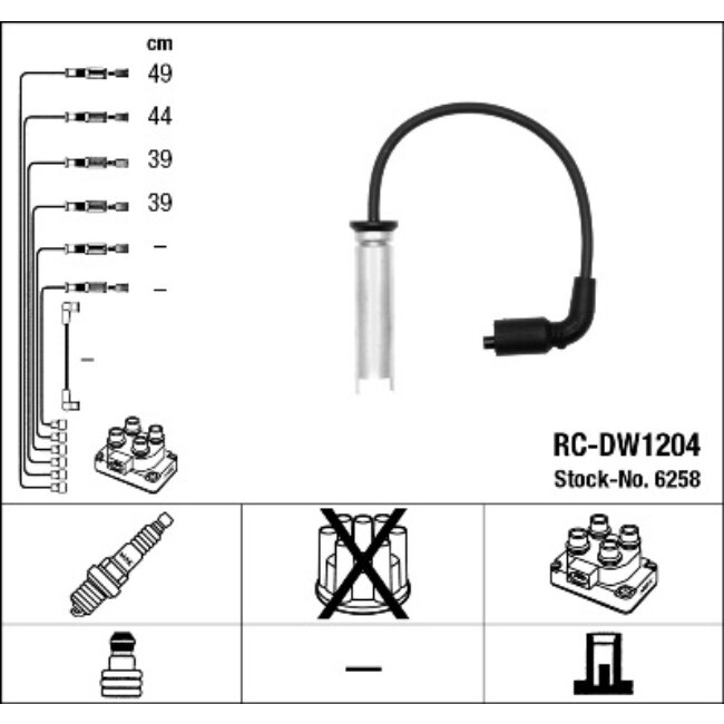 Faisceau D'allumage Ngk Rc-dw1204