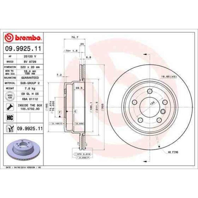 2 Disques De Frein Brembo Vernis Uv 09.9925.11