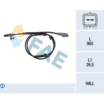 Capteur De Vitesse De Roue Abs Fae 78159f