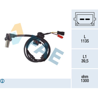 Capteur De Vitesse De Roue Abs Fae 78085