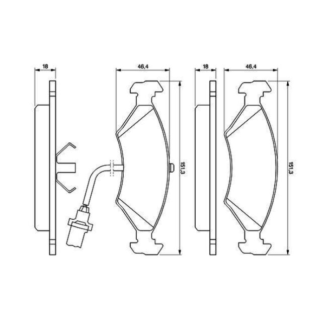4 Plaquettes De Frein Bosch 0986466403