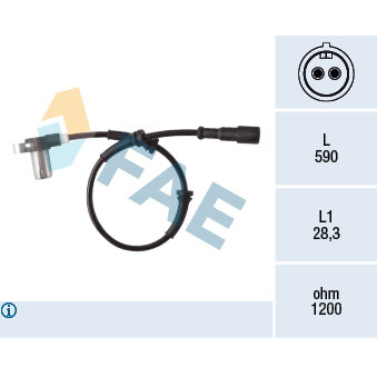 Capteur De Vitesse De Roue Abs Fae 78416