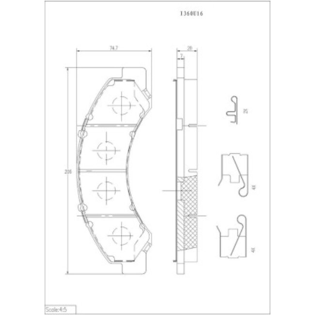 4 Plaquettes De Frein Nps I360u16