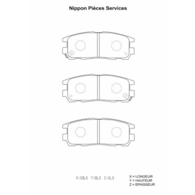 4 Plaquettes De Frein Nps I361u02