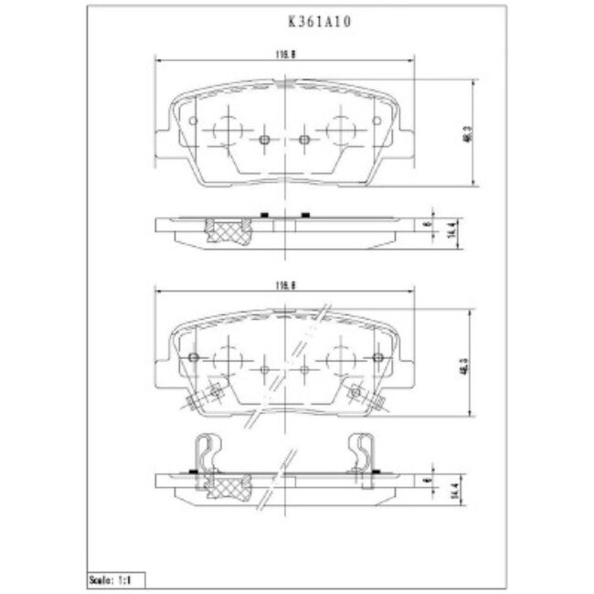 4 Plaquettes De Frein Nps K361a10