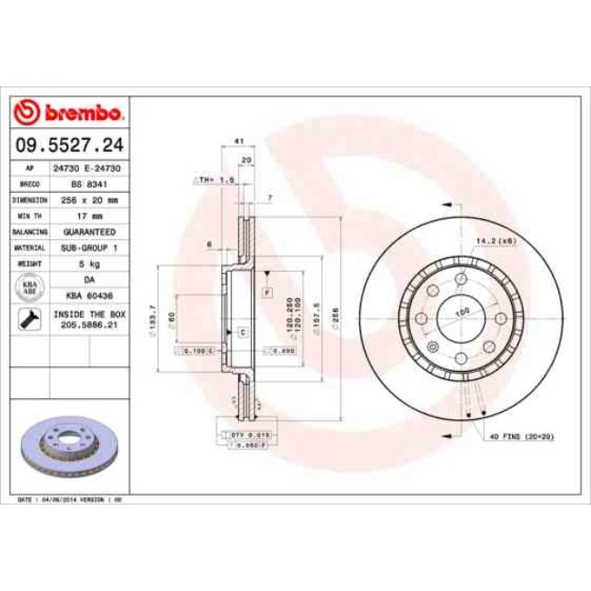 2 Disques De Frein Brembo 09.5527.24