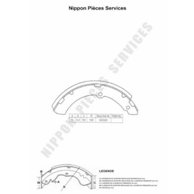 Jeu De 4 Mâchoires De Frein Nps T350a04