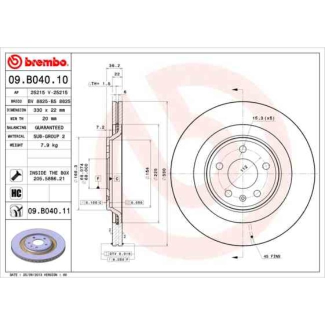 2 Disques De Frein Brembo Vernis Uv 09.b040.11