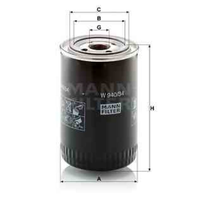 Filtre À Huile Mann-filter W940/34
