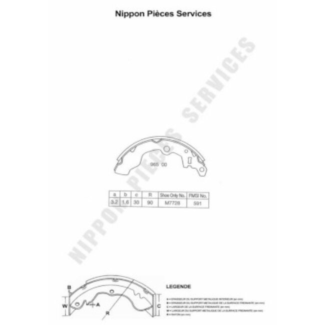 Jeu De 4 Mâchoires De Frein Nps S350i08