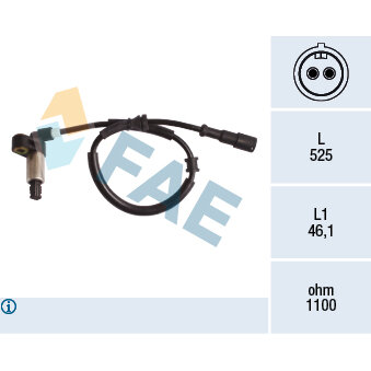 Capteur De Vitesse De Roue Abs Fae 78191