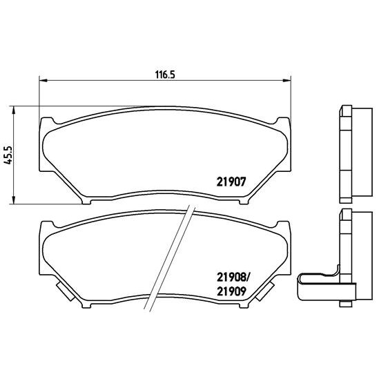 4 Plaquettes De Frein Brembo P79008