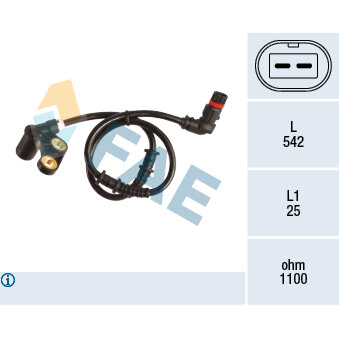 Capteur De Vitesse De Roue Abs Fae 78189