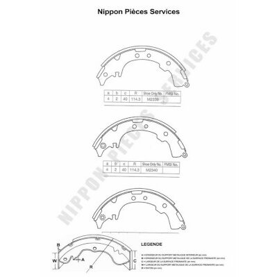 Jeu De 4 Mâchoires De Frein Nps T350a80