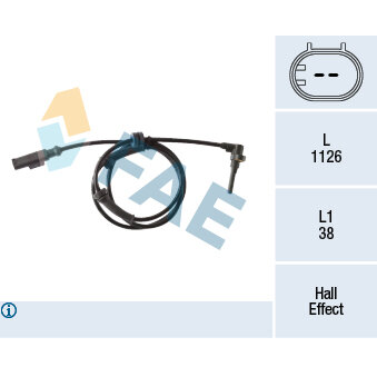 Capteur De Vitesse De Roue Abs Fae 78393
