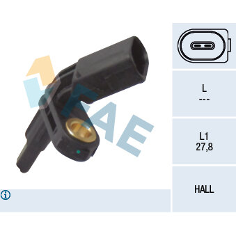 Capteur De Vitesse De Roue Abs Fae 78077f
