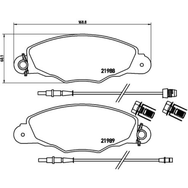 4 Plaquettes De Frein Brembo P61102