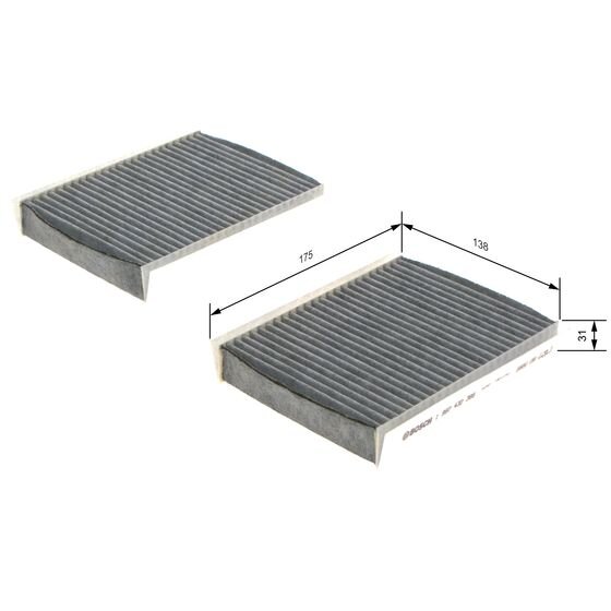 Filtre D'habitacle À Charbon Actif Bosch R2386