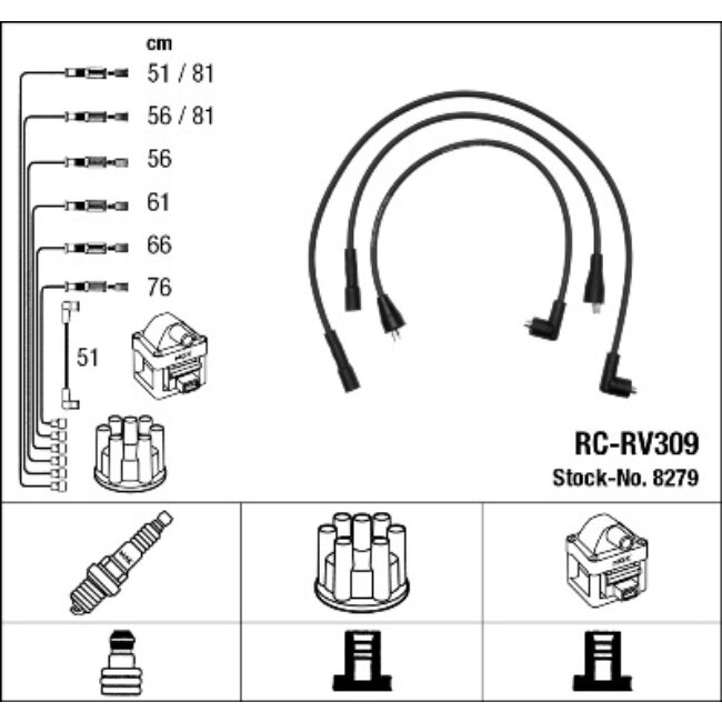 Faisceau D'allumage Ngk Rc-rv309