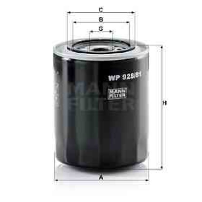Filtre À Huile Mann-filter Wp928/81