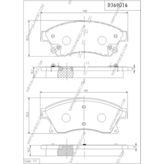 4 Plaquettes De Frein Nps D360o16