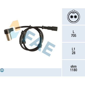Capteur De Vitesse De Roue Abs Fae 78186f