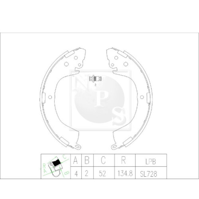 Jeu De 4 Mâchoires De Frein Nps M350i35