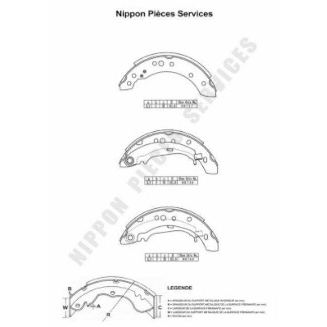 Jeu De 4 Mâchoires De Frein Nps M350i40