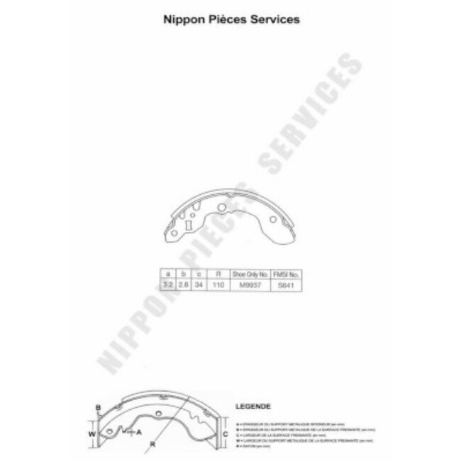Jeu De 4 Mâchoires De Frein Nps S350i19