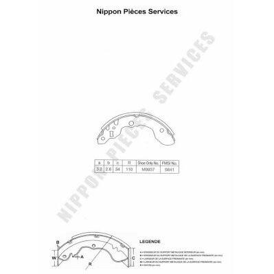 Jeu De 4 Mâchoires De Frein Nps S350i19