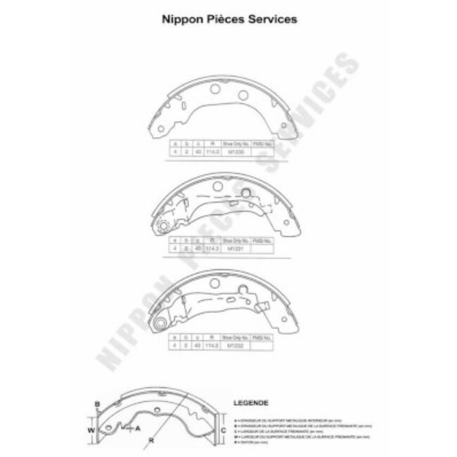 Jeu De 4 Mâchoires De Frein Nps N350n74