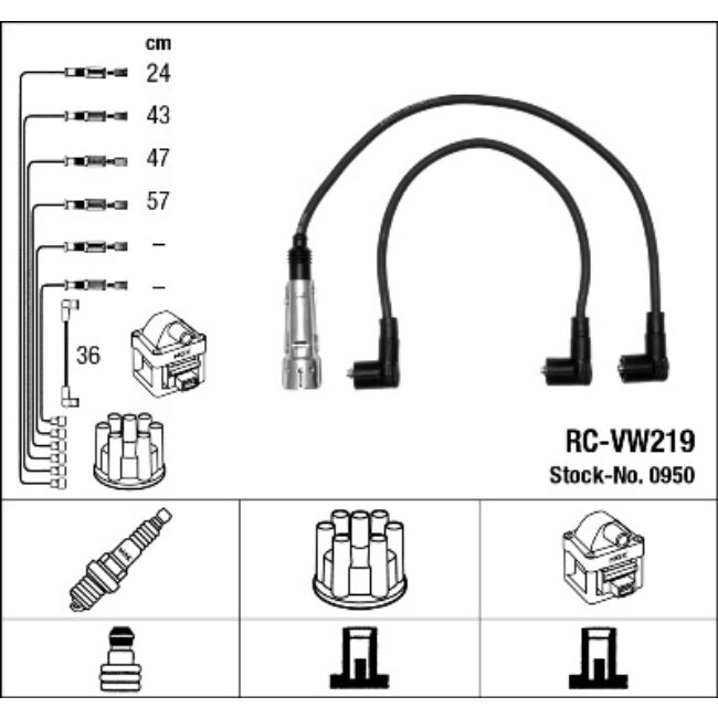 Faisceau D'allumage Ngk Rc-vw219