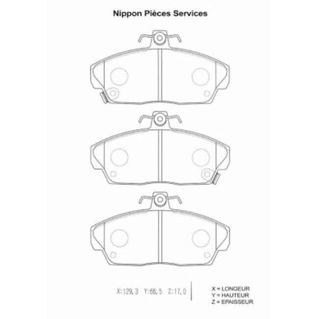 4 Plaquettes De Frein Nps H360a31