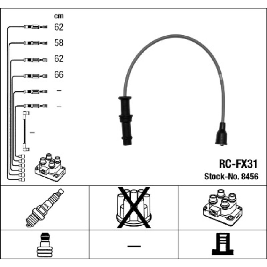 NGK  Fils de bougies / Faisceau d'allumage 8456 SUBARU IMPREZA