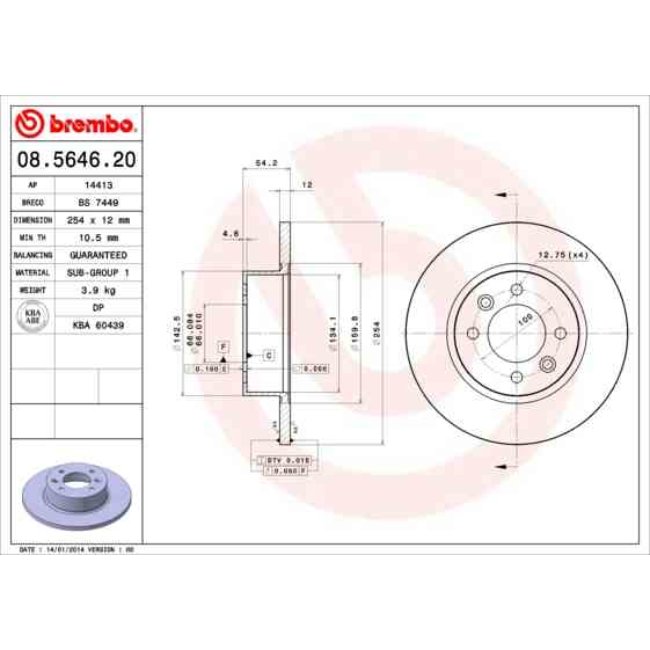 2 Disques De Frein Brembo 08.5646.20