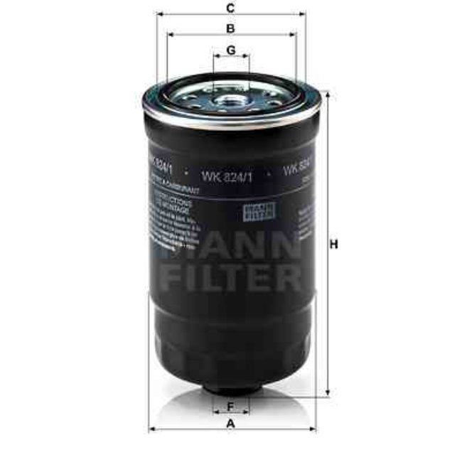 Filtre À Carburant Mann-filter Wk824/1
