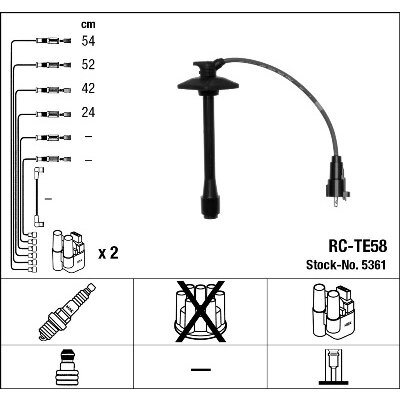 NGK Kit de c&acirc;bles dallumage RC-TE58 