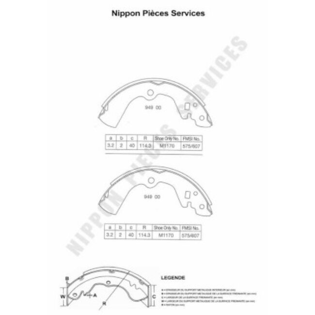 Jeu De 4 Mâchoires De Frein Nps N350n34