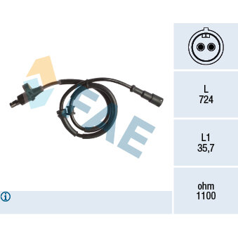 Capteur De Vitesse De Roue Abs Fae 78313f