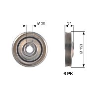 Poulie De Vilebrequin (damper) SKF VKM 93205 Pour Opel - 160mm, 6 Stries - Neuve