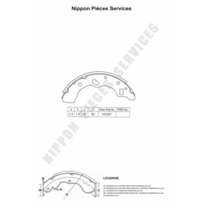 Jeu De 4 Mâchoires De Frein Nps M350a17