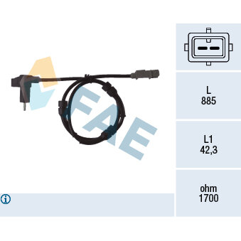 Capteur De Vitesse De Roue Abs Fae 78119f
