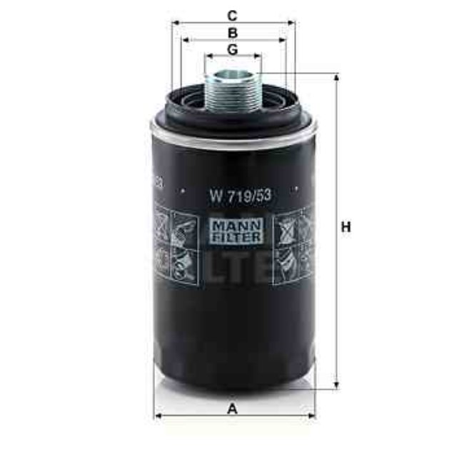 Filtre À Huile Mann-filter W719/53